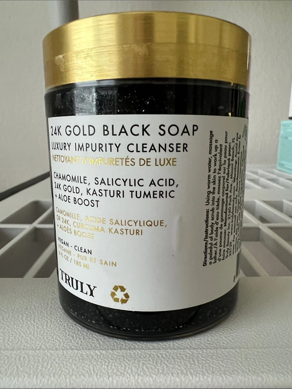TRULY 24K Gold Black Soap Cleanser - Black & Gold